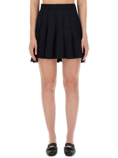 RMB Wool Mini Pleated Skirt Navy - THOM BROWNE - BALAAN 2