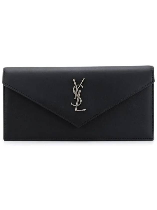 Logo Monogram Envelope Clutch Bag Black - SAINT LAURENT - BALAAN 3