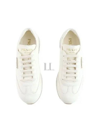 Leather Low Top Sneakers Ivory - PRADA - BALAAN 2