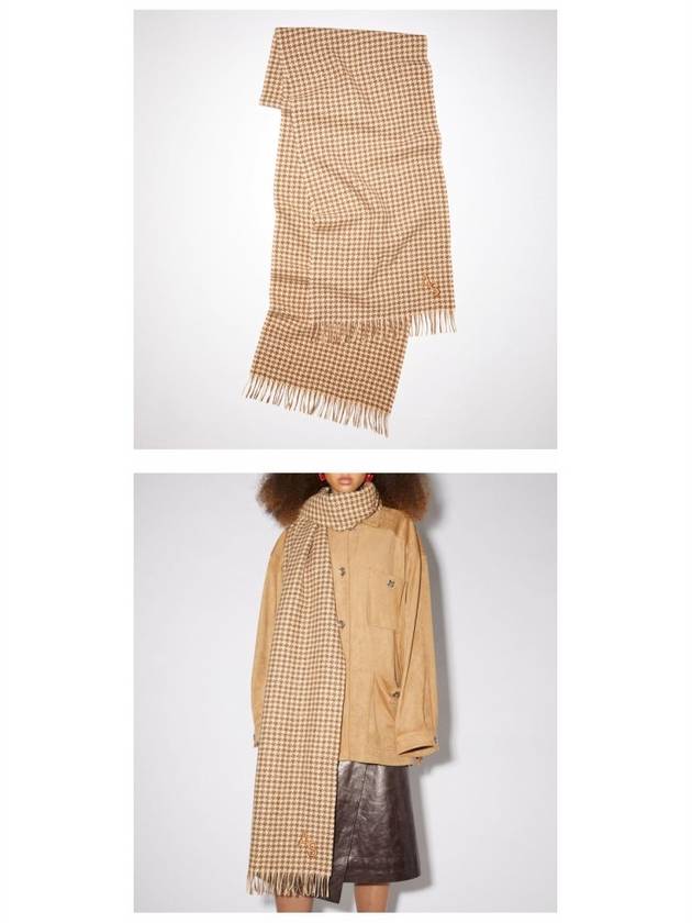 CA0140 AF4 Houndstooth Scarf Beige Brown Scarf TJ - ACNE STUDIOS - BALAAN 4