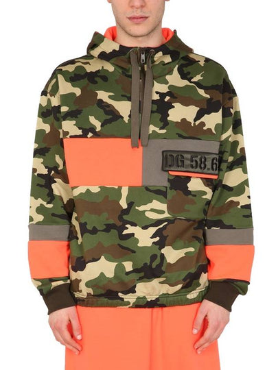 Men's Camouflage Print Hooded Green - DOLCE&GABBANA - BALAAN 2