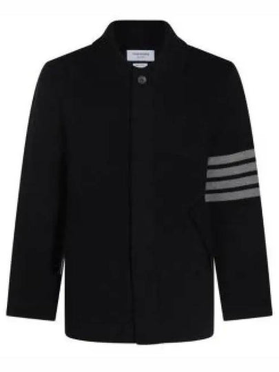 4 Bar Detail Merino Wool Single Coat Navy - THOM BROWNE - BALAAN 2