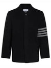 4 Bar Detail Merino Wool Single Coat Navy - THOM BROWNE - BALAAN 2