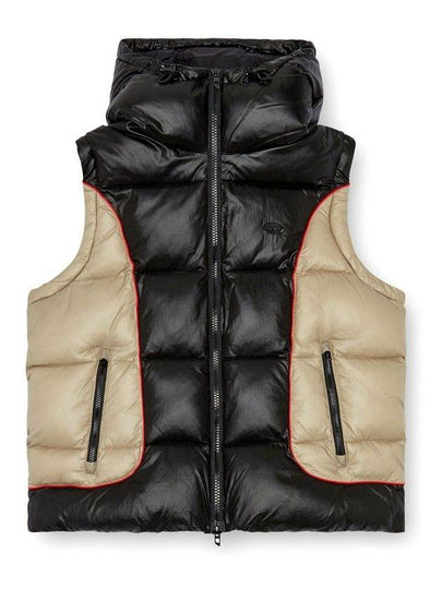 W Ostend Shiny Ripstop Hooded Puffer Padded Vest - DIESEL - BALAAN 2