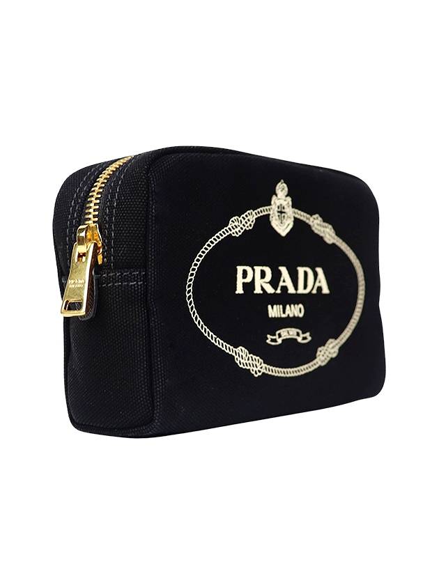 Logo Canapa Pouch Bag Black - PRADA - BALAAN 4