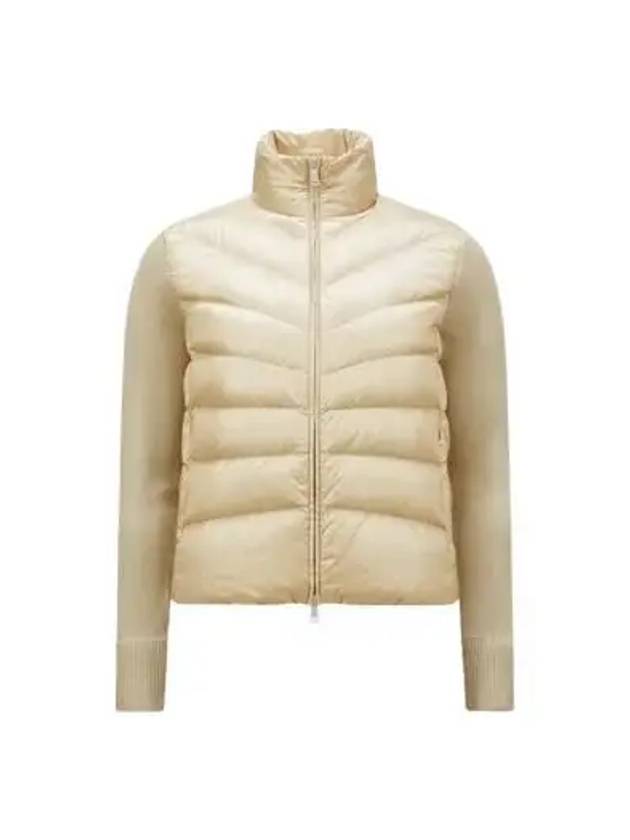 Women's Padded Wool Cardigan Beige - MONCLER - BALAAN 2