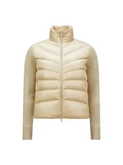 Women's Padded Wool Cardigan Beige - MONCLER - BALAAN 2