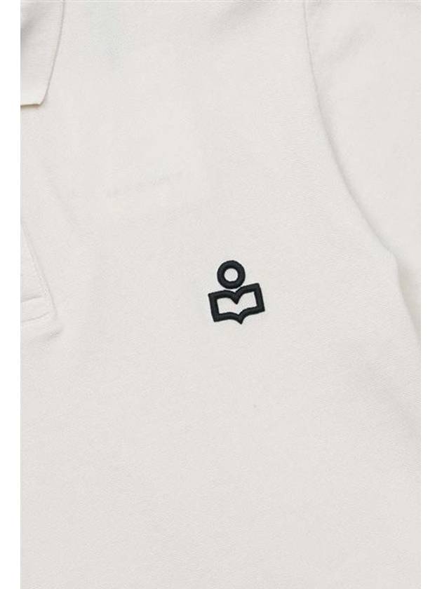 Men s AFKO Logo Cotton Polo Shirt Ivory 24PPL0003HA B1N11H 23EC - ISABEL MARANT - BALAAN 4