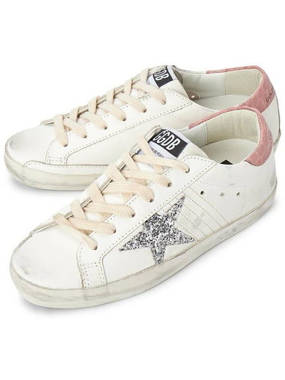 Superstar Pink Tab Leather Low Top Sneakers White - GOLDEN GOOSE - BALAAN 2