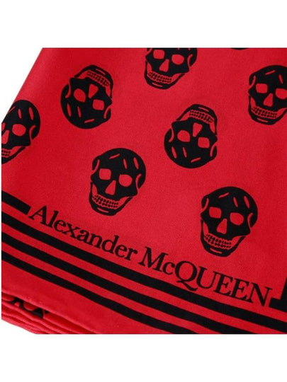 Women's 100% Silk Scarf Muffler Red 590929 3001Q 6460 - ALEXANDER MCQUEEN - BALAAN 2