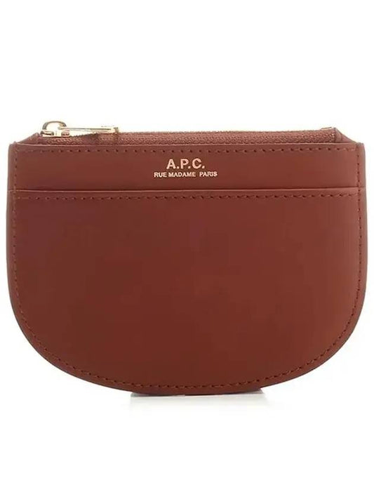 Logo Demi Lune Zipper Card Wallet Brown - A.P.C. - BALAAN 2