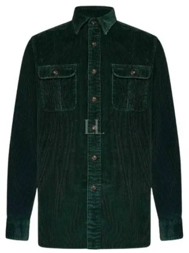 Classic fit suede patch corduroy shirt 710950424001 - POLO RALPH LAUREN - BALAAN 1