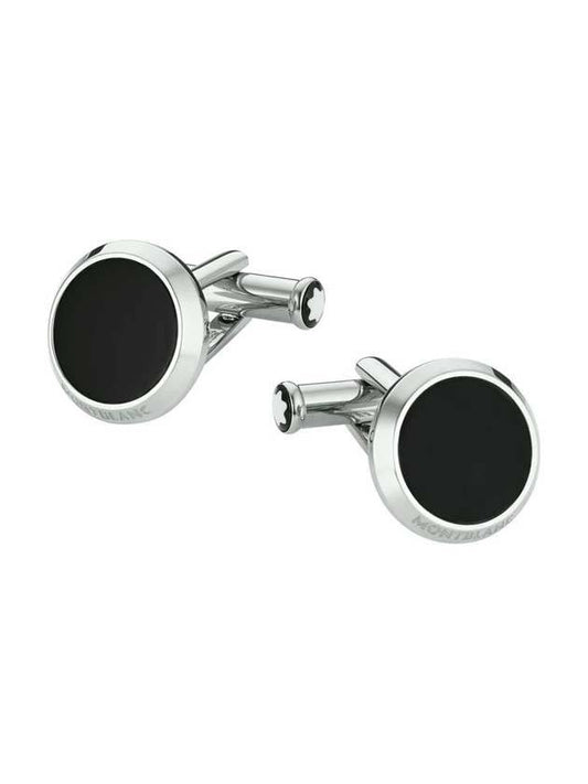 Meisterstuck Cufflinks Silver Black - MONTBLANC - BALAAN 1