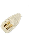 Woven Fabric Hair Clip White - MIU MIU - BALAAN 5