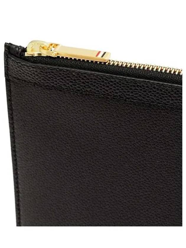 Pebble Grain Three Stripes Medium Clutch Bag Black - THOM BROWNE - BALAAN 5