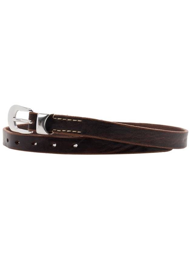 Metal Buckle 2cm Leather Belt Marrone - OUR LEGACY - BALAAN 3