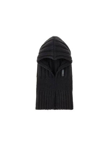 Men s Leather Label Knit Balaclava Black 271939 - EMPORIO ARMANI - BALAAN 1