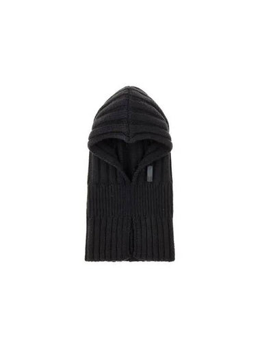 Men s Leather Label Knit Balaclava Black 271939 - EMPORIO ARMANI - BALAAN 1