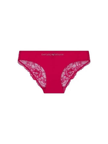 UNDERWEAR Women's Flower Lace Logo Micro Briefs Dark Pink - EMPORIO ARMANI - BALAAN 1
