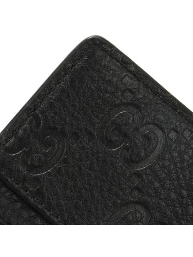 GG Emblem Leather Card Wallet Black - GUCCI - BALAAN 6