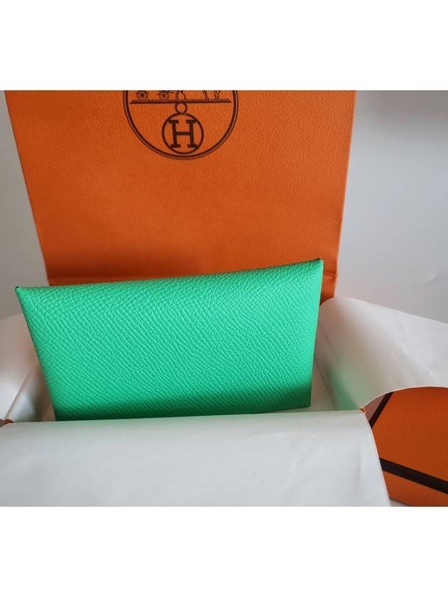 Calvi Verso Card Wallet Green - HERMES - BALAAN 3