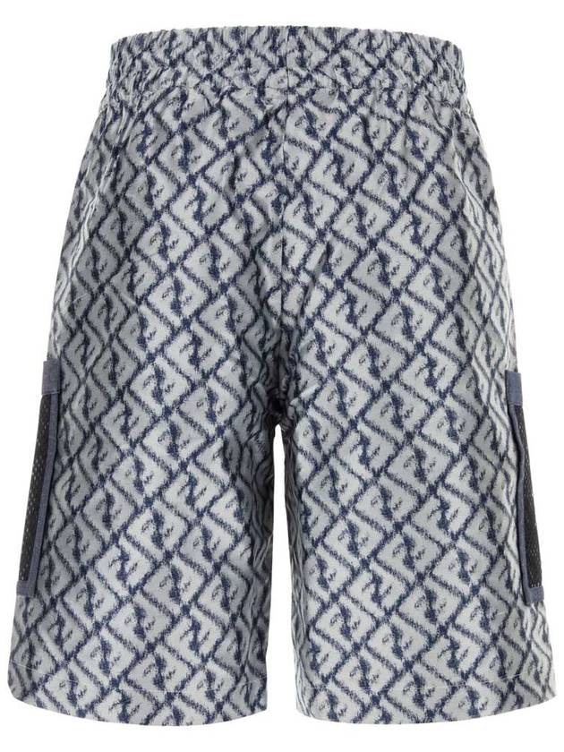 Embroidered Logo Bermuda Shorts White Blue - FENDI - BALAAN 3