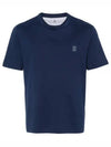 Logo Short Sleeve T-shirt Blue - BRUNELLO CUCINELLI - BALAAN 2