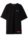 Back Logo Print Short Sleeve T-Shirt Black - HERON PRESTON - BALAAN 3