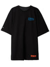 Men's Back Print Logo Short Sleeve T-Shirt Black - HERON PRESTON - BALAAN.