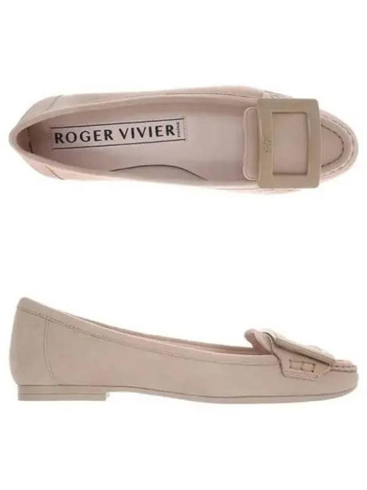 Women's Lacquered Buckle Suede Loafers Pink - ROGER VIVIER - BALAAN 2