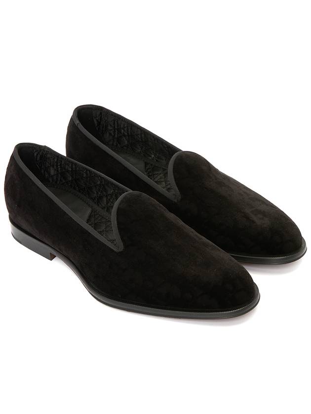 Timeless Oblique Velvet Loafers Black - DIOR - BALAAN.