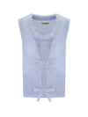 Tie String Light Mohair Vest Heather - GANNI - BALAAN 1