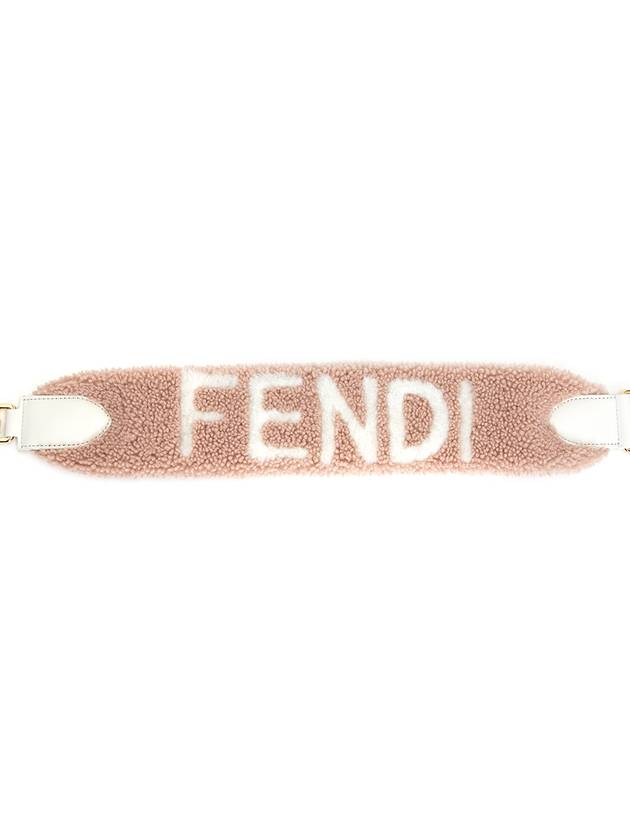 logo leather fleece strap pink - FENDI - BALAAN.