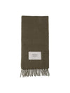 [MAISON KITSUNE] PLAIN FRINGED SCARF - DARK KHAKI - MAISON KITSUNE - BALAAN 1