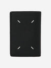 Stitched Bi-Fold Leather Card Wallet Black - MAISON MARGIELA - BALAAN 2