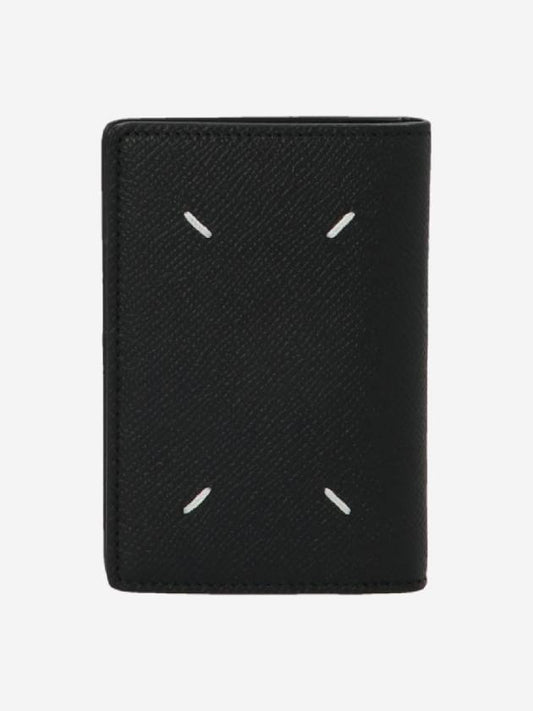 Stitched Bi-Fold Leather Card Wallet Black - MAISON MARGIELA - BALAAN 2