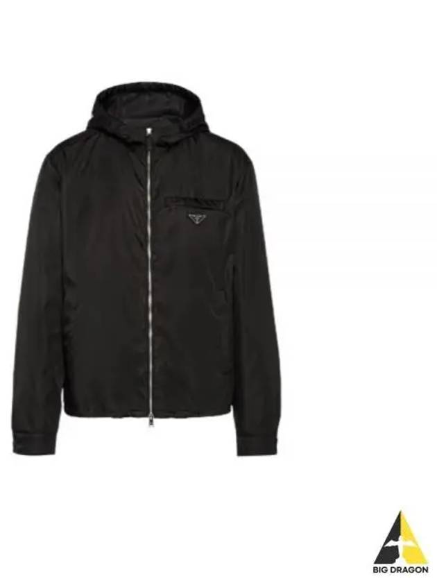 Re-Nylon Hooded Blouson Jacket Black - PRADA - BALAAN 2