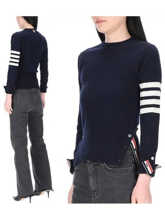 Women's 4 Bar Classic Cashmere Pullover Knit Top Navy - THOM BROWNE - BALAAN 2