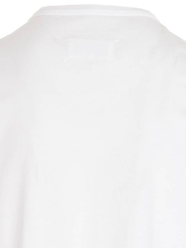 Reverse Embroidered Logo Stitched Cotton Short Sleeve T-Shirt White - MAISON MARGIELA - BALAAN 5