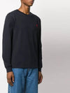 Embroidered logo long sleeve tshirt navy E21HJ005 701 - AMI - BALAAN 7