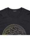 Medusa Crystal Logo Short Sleeve T-Shirt Black - VERSACE - BALAAN 4