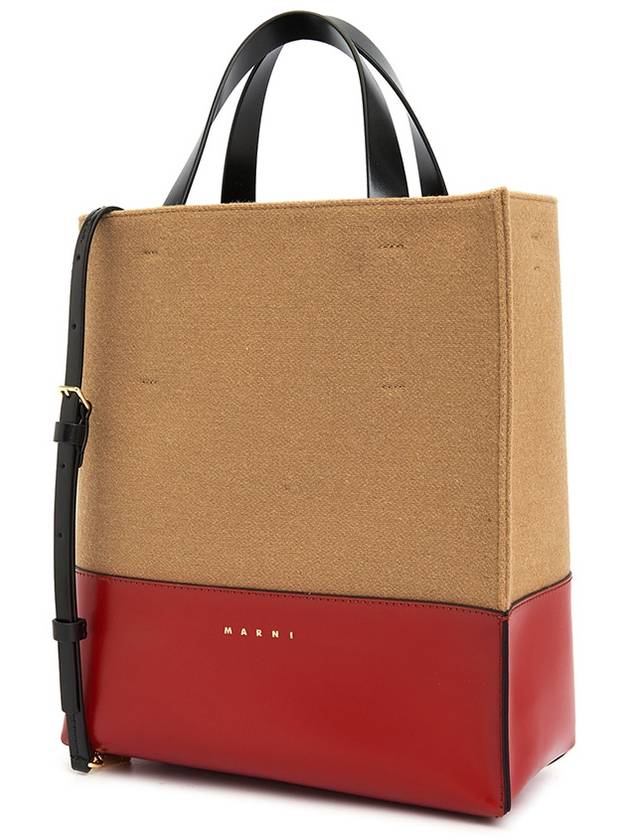 Museo Color Block Tote Bag Brown - MARNI - BALAAN 3