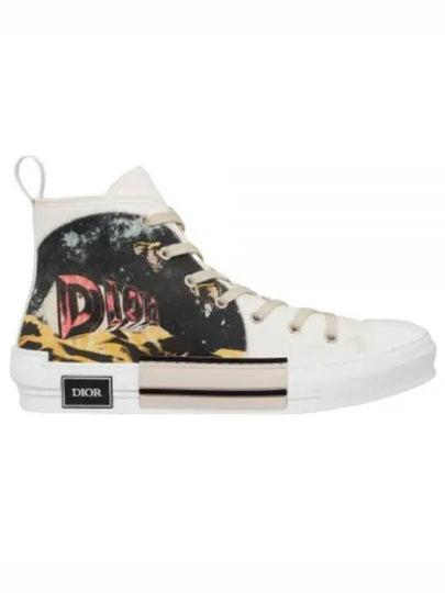 B23 Canvas Asterodior Signature High Top Sneakers White - DIOR - BALAAN 2