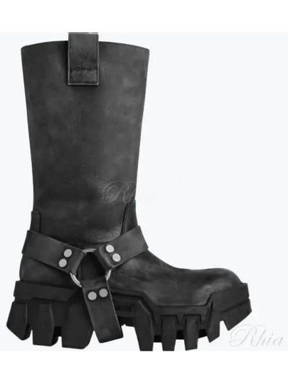 Bulldozer Harness Leather Middle Boots Black - BALENCIAGA - BALAAN 2