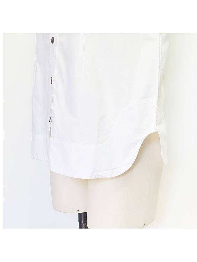 Ruffle Collar Button Sleeveless Shirt White - GANNI - BALAAN 7