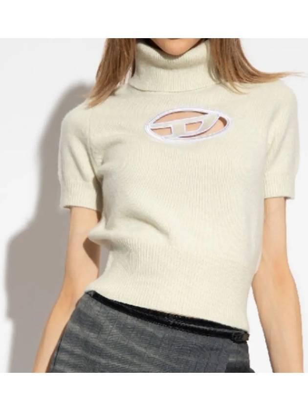 Cutout Logo Turtleneck White - DIESEL - BALAAN 3