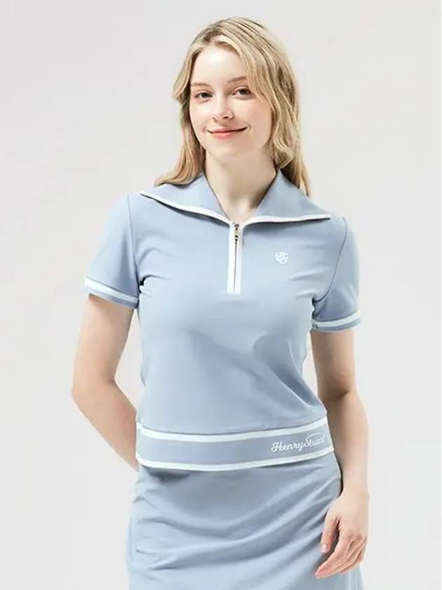 Golf women s line color half zip up t shirt blue - HENRY STUART - BALAAN 2