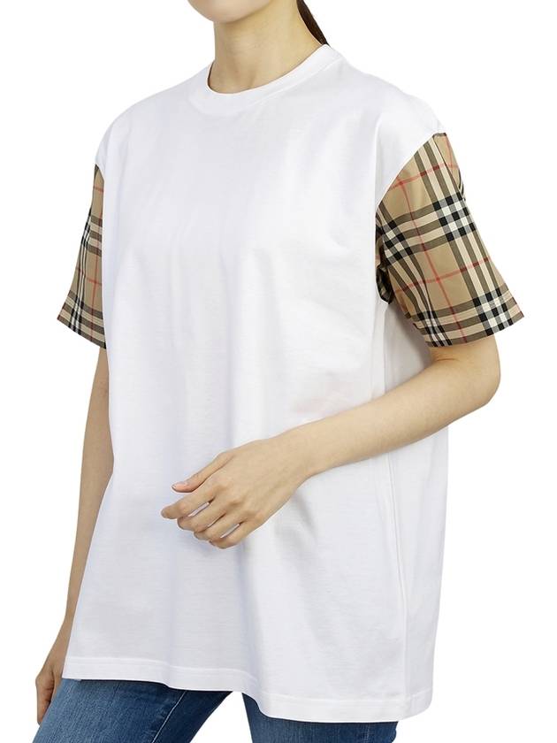 Vintage Check Sleeve Short Sleeve T-Shirt White - BURBERRY - BALAAN 6