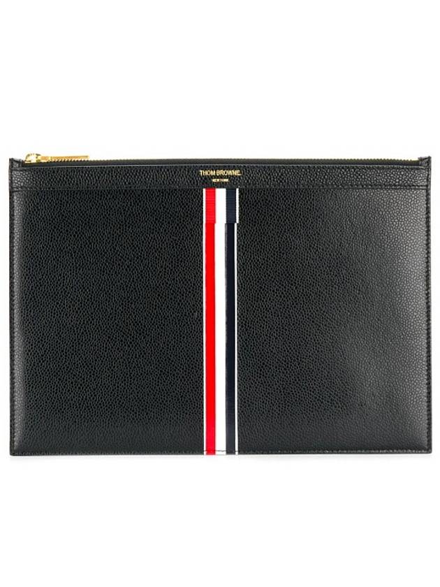 Intarsia Stripe Clutch Bag Black - THOM BROWNE - BALAAN 2