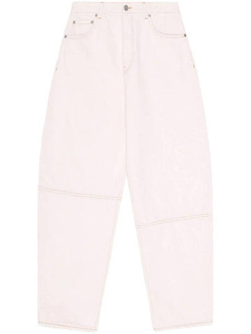 Overdyed Denim Stary Jeans Chalk Pink - GANNI - BALAAN 1